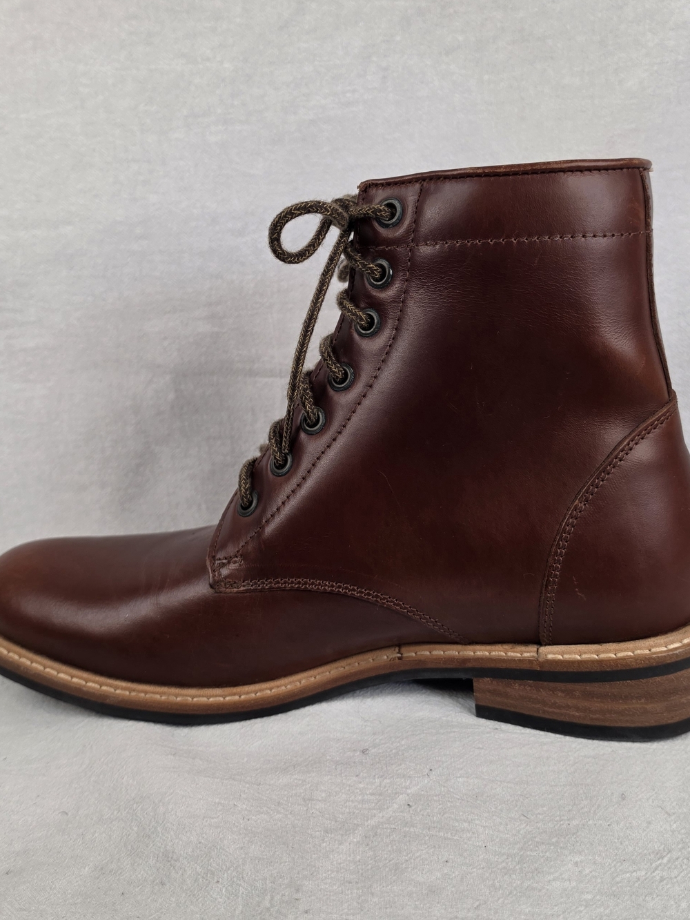 Nisolo Andres Everyday Boots Brandy Brown Leather Lace Up Mens 9 - Picture 9 of 13